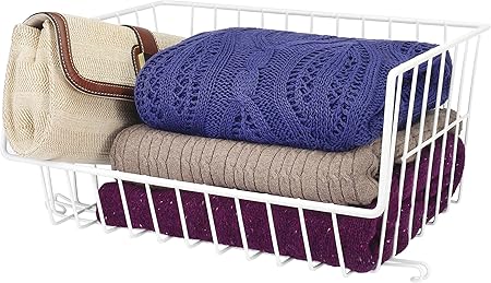 WIRE STACKABLE BASKET WHITE