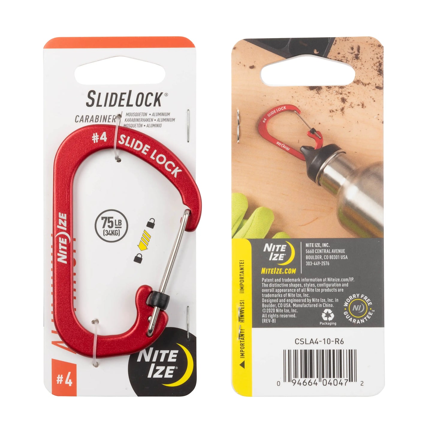 SLIDELOCK CARABINER RED