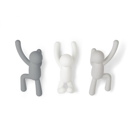 BUDDY HOOK ASSTD 3 WHITE & GREY