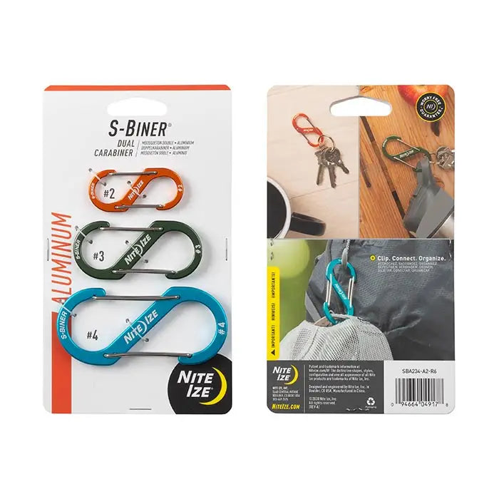 S-BINER ALUM DUAL CARABINER 3PK