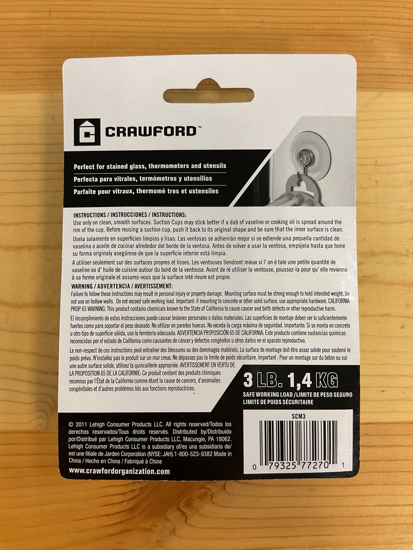 SUCTION CUP W/ HOOKS MED 3PK
