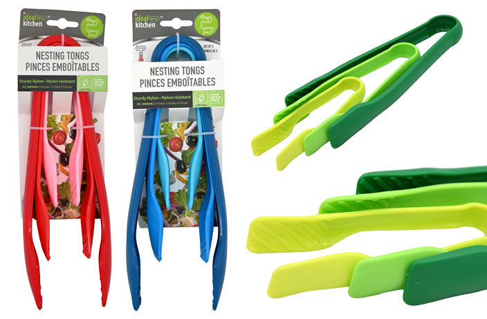 NESTING KITCHEN TONGS 3PC