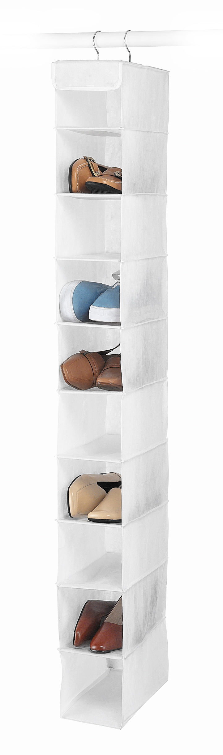 10-SHELF HANG SHOE SHLVS VINYL