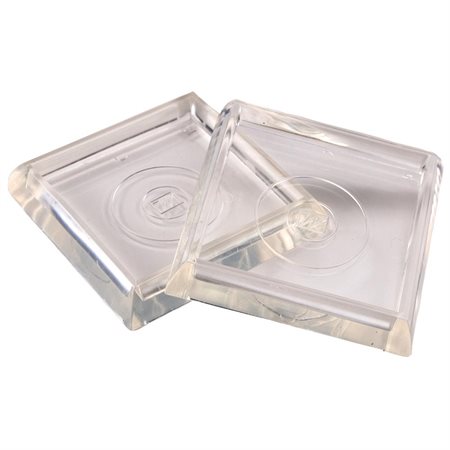 CASTER CUP 1-13/16 SQ CLR 4PK