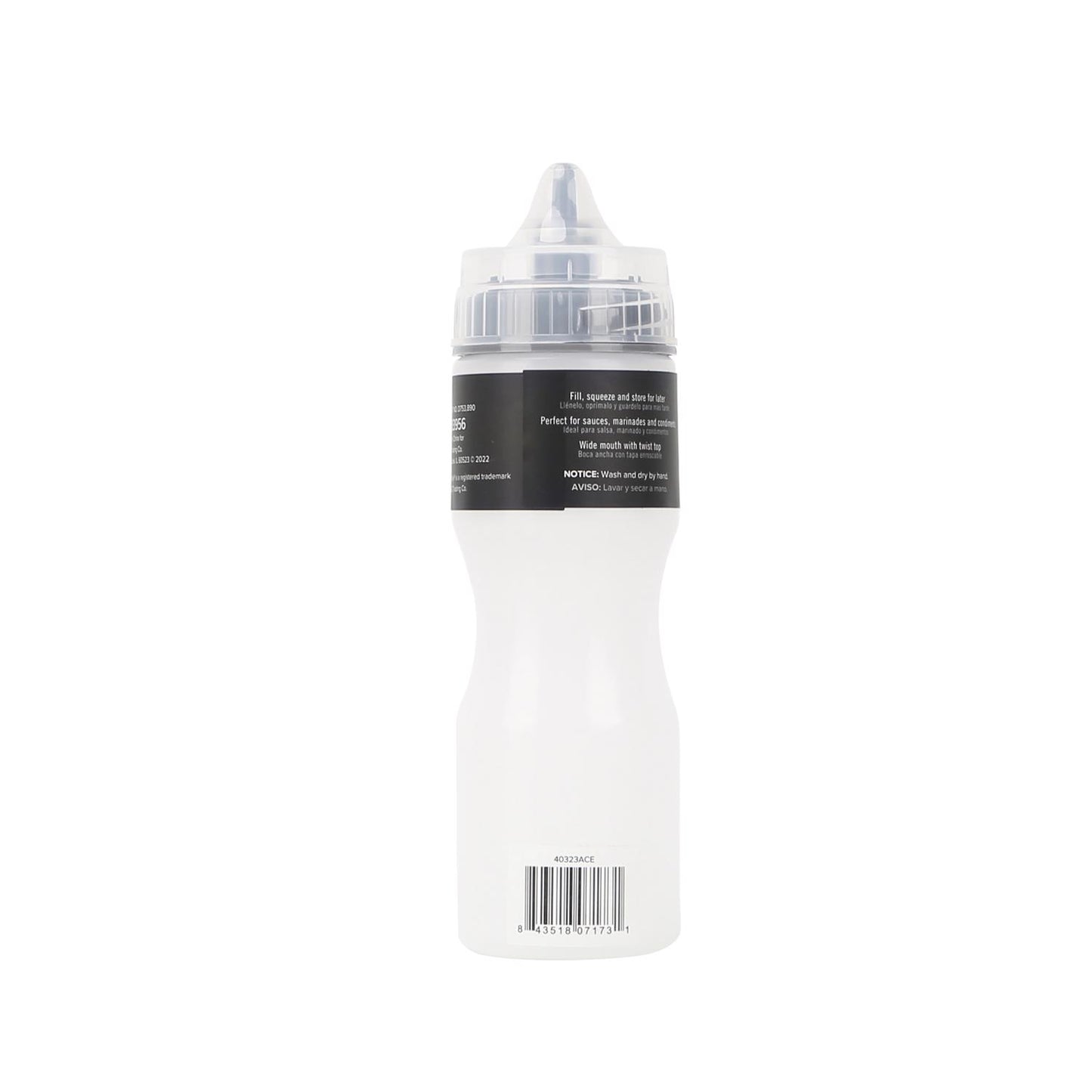 CONDIMENT SQUEEZE BOTTLE WHT/BLK