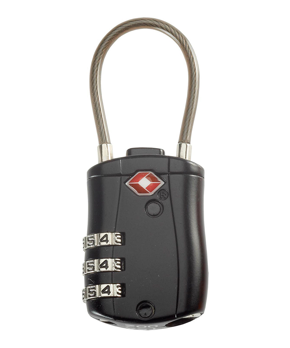 TSA COMBINATION CABLE LOCK BLACK