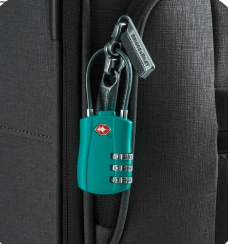TSA COMBINATION CABLE LOCK TEAL