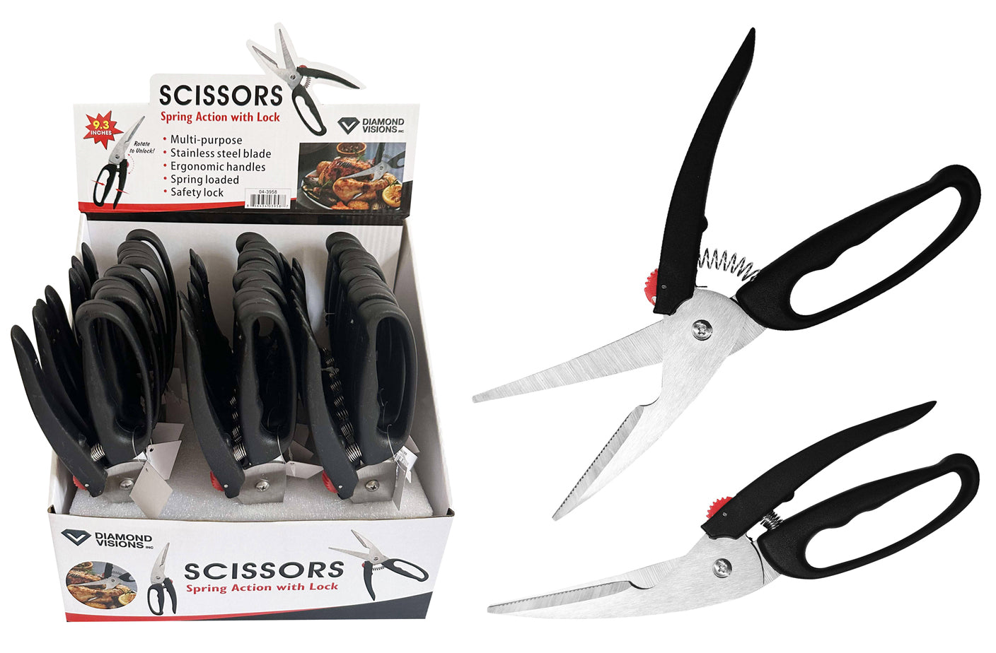 SPRING LOADED SCISSORS 9"