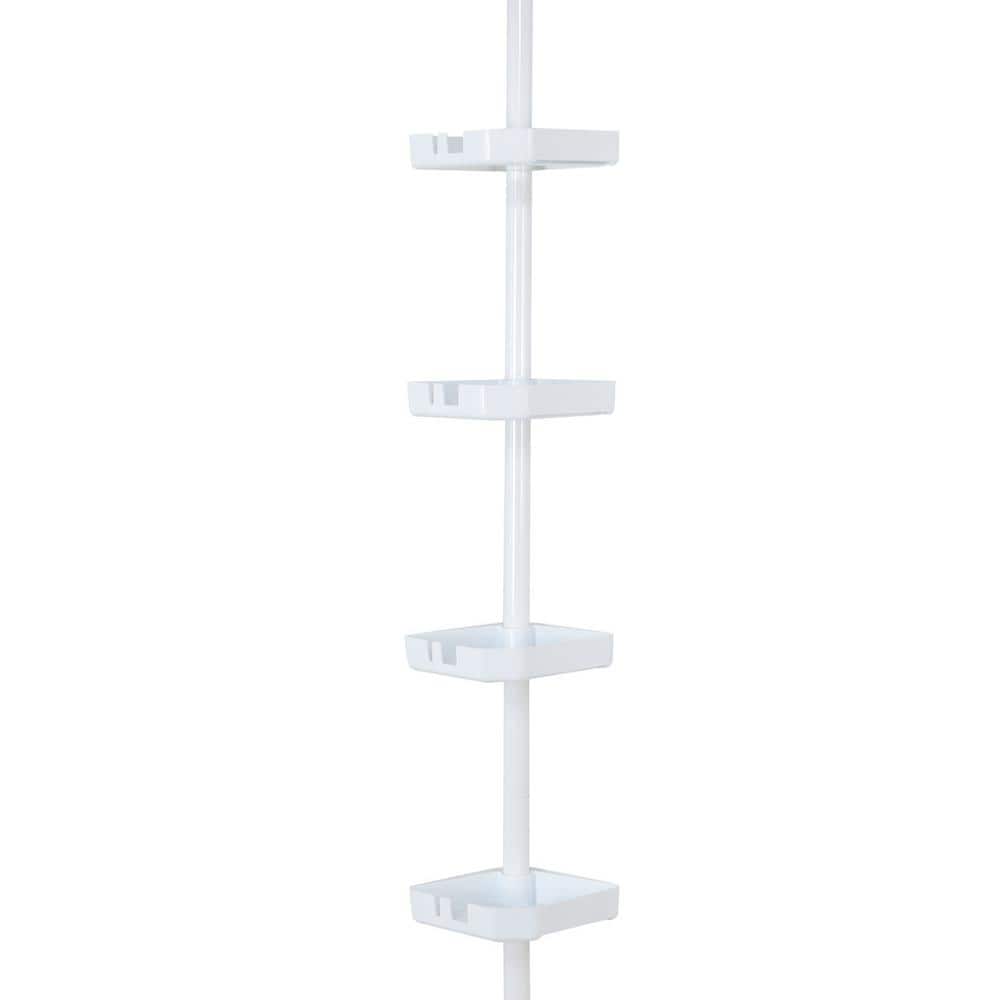 4 TIER TENSION CORNER CADDY WHITE