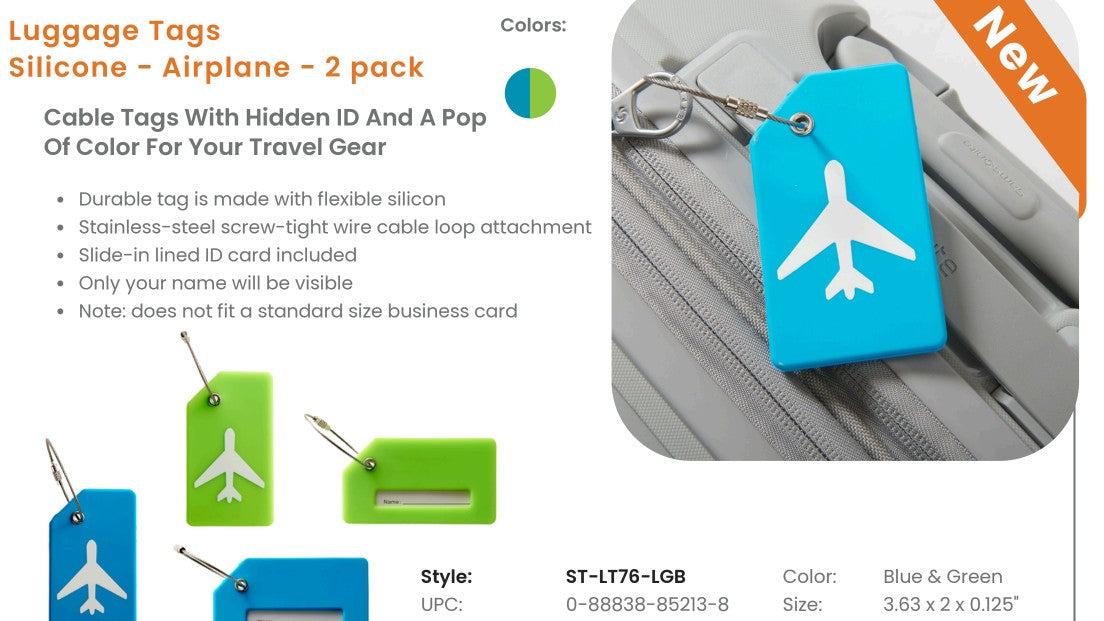 SILICONE AIRPLANE TAG 2PK