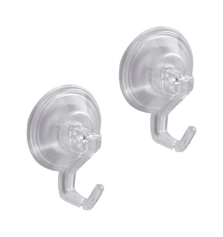 ROBE HOOK CLEAR PLASTIC 2PK