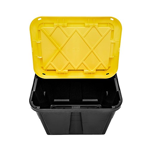 STORAGE TOTE 12 GAL BLK/YLW