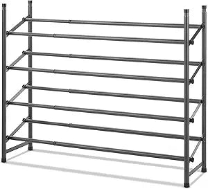 ADJUSTABLE 4 TIER METAL SHOE RACK