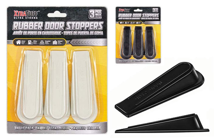RUBBER DOOR STOPPERS 3PK ASST.