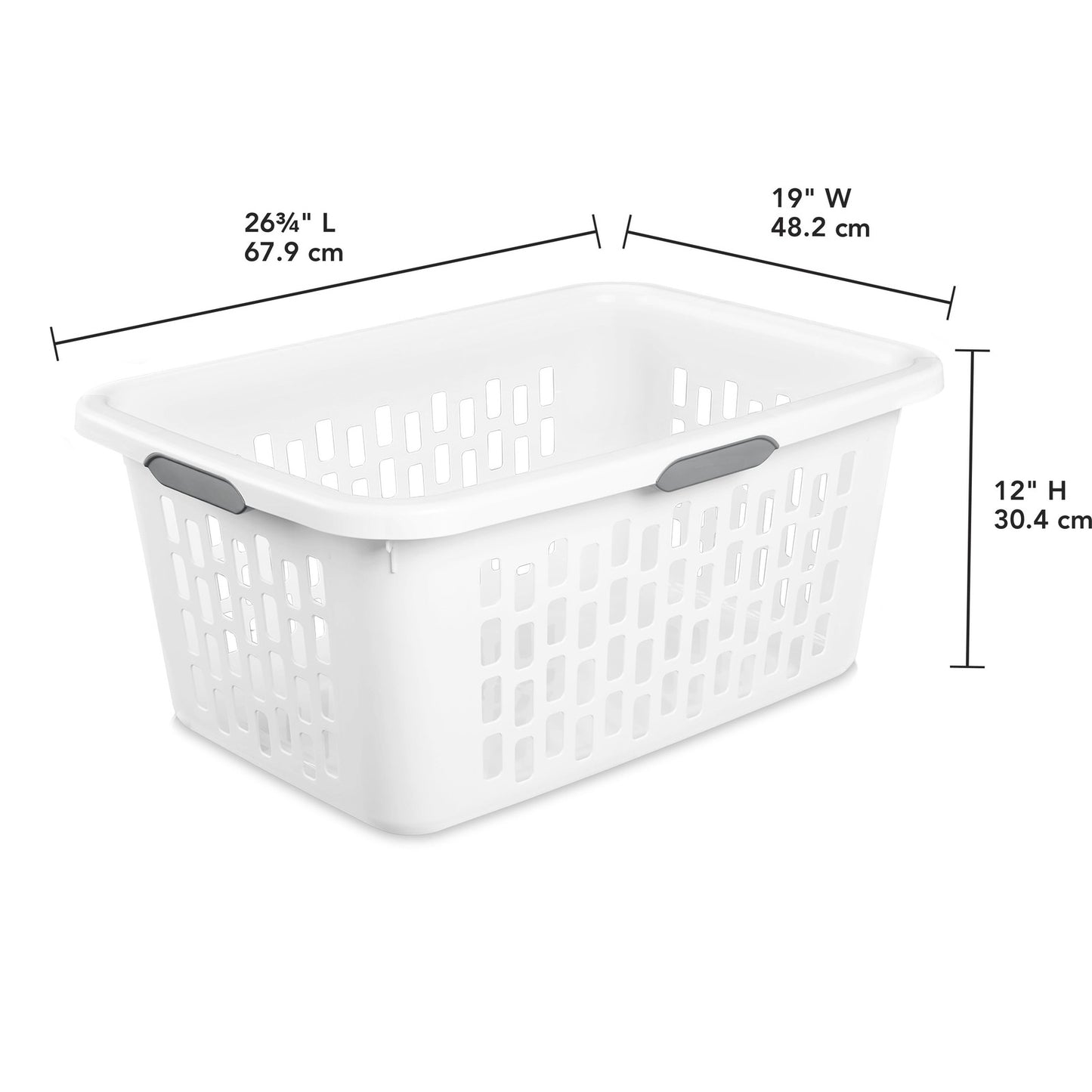 LAUNDRY BASKET 17" WHITE