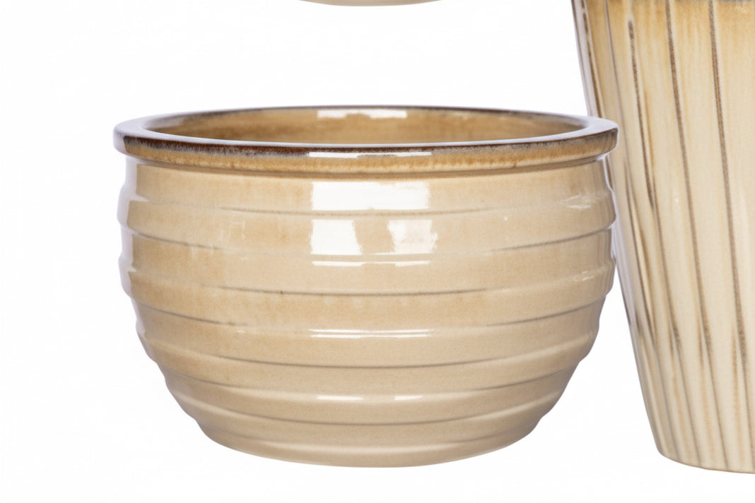 TECHNO 12.4" BOWL PLANTER CREAM