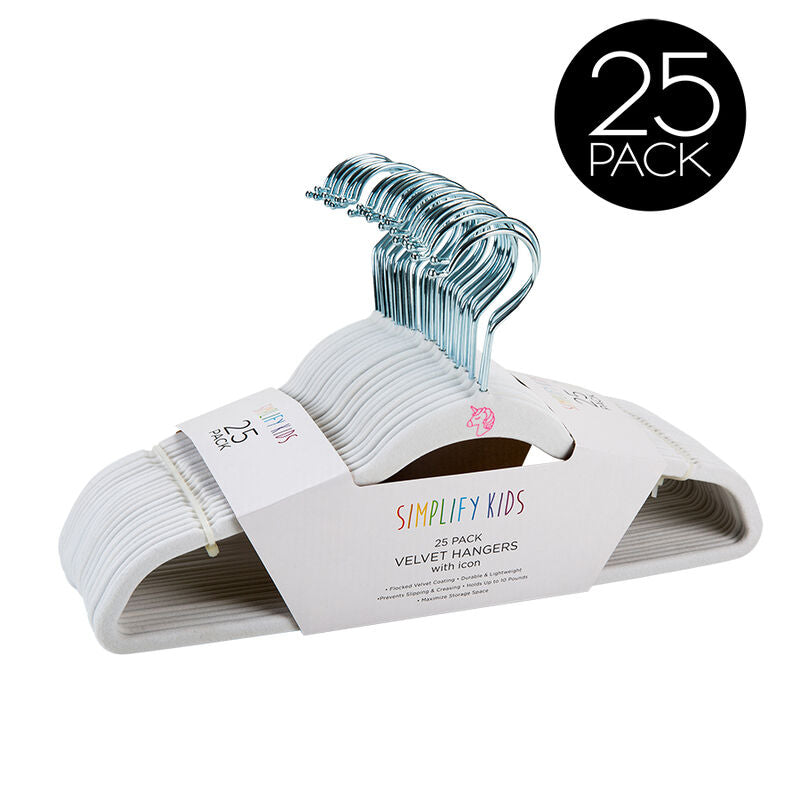 25PK KIDS VELVET HANGER WHITE