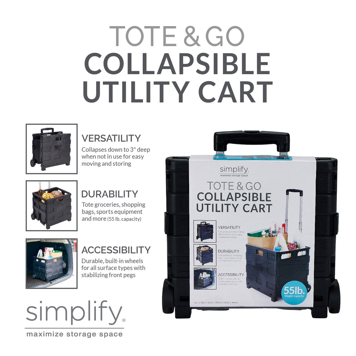 COLLAPSIBLE UTILITY CART BLACK