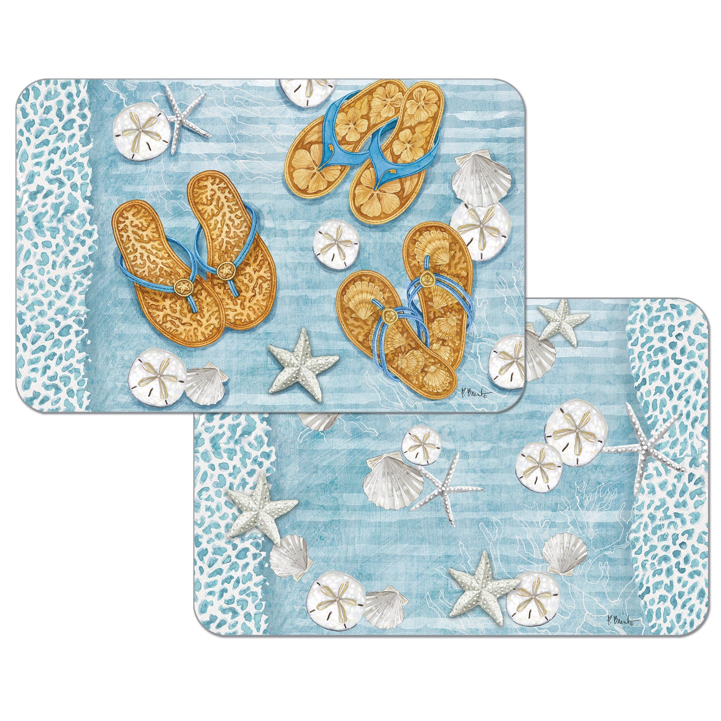 PLACEMAT KEY LARGO SANDALS REVERSIBLE