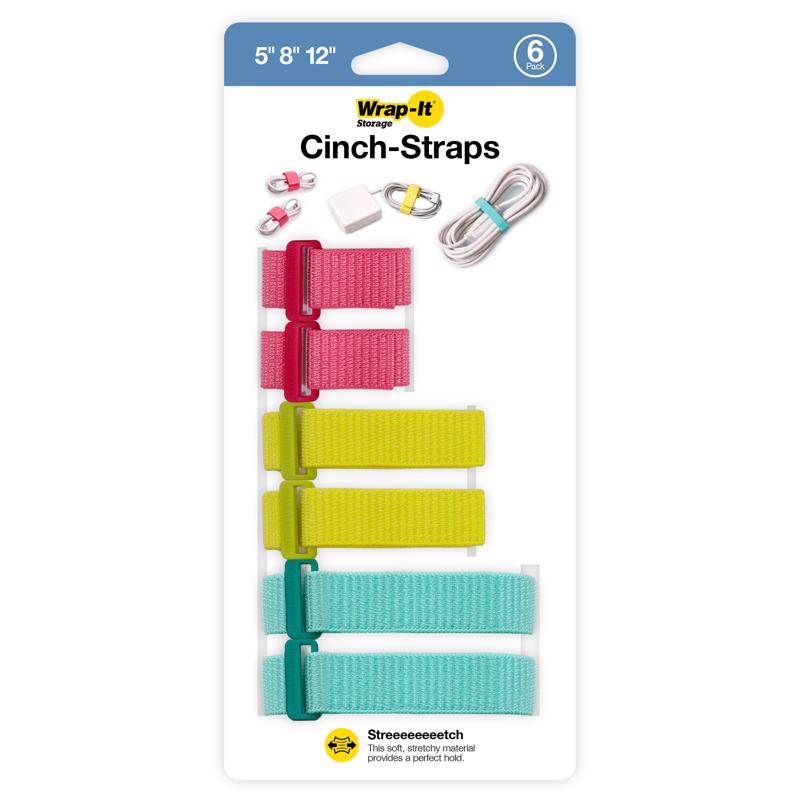WRAP-IT CINCH STRAPS 6PK PASTEL