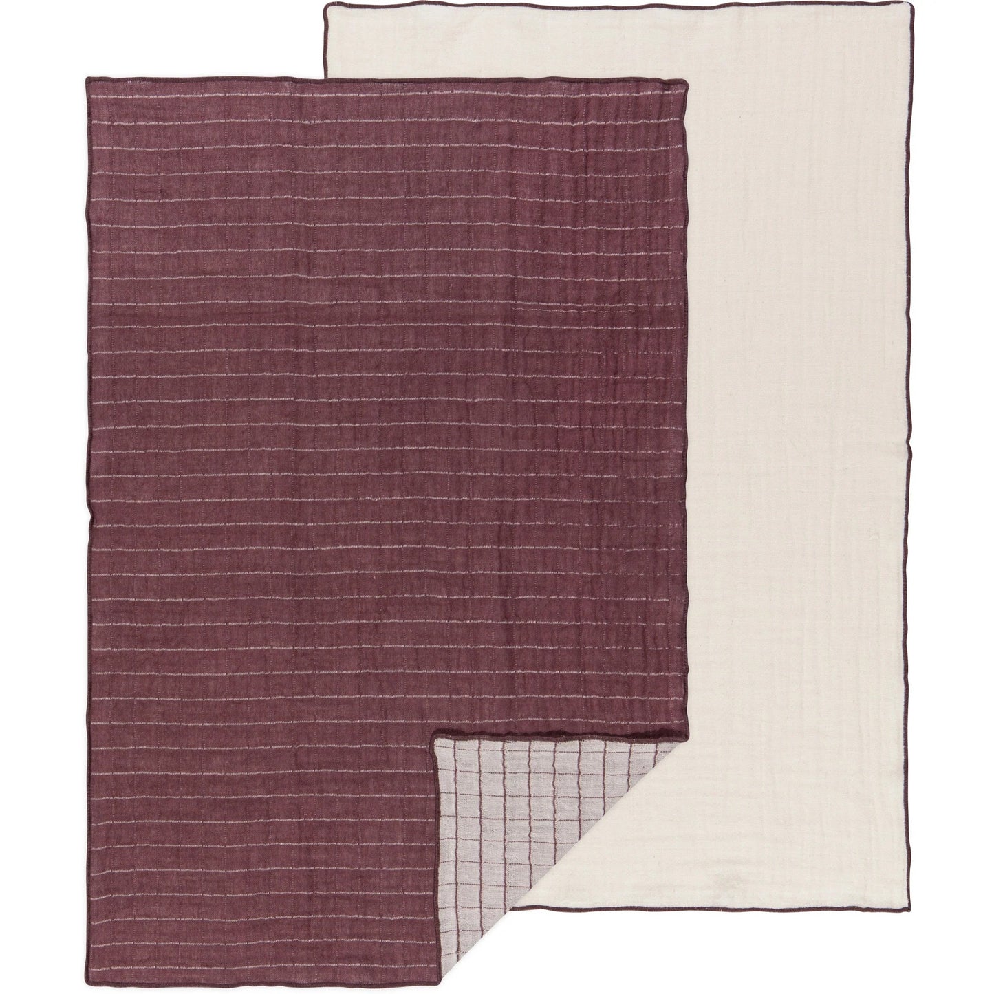 GAUZE DISH TOWEL ASH PLUM SET/2
