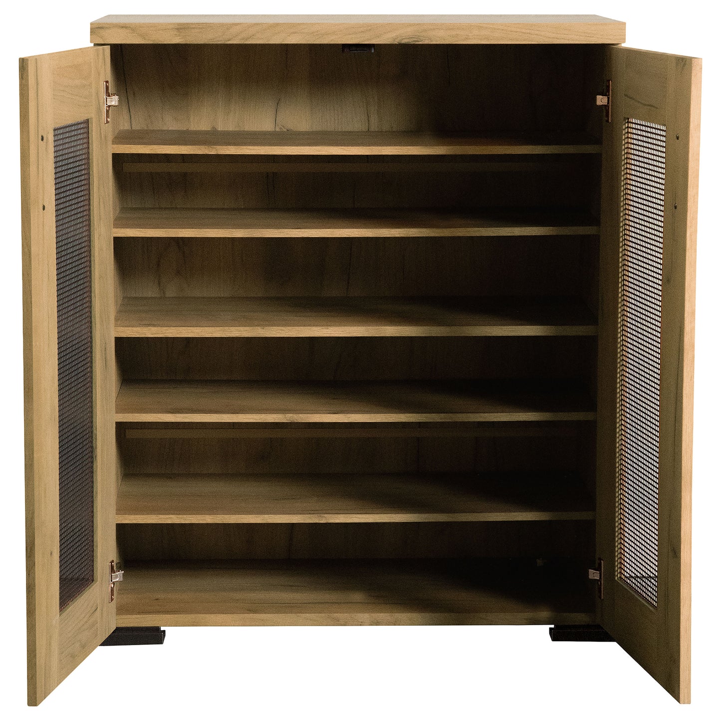 BRISTOL 6 SHELF SHOE CABINET GOLDEN OAK
