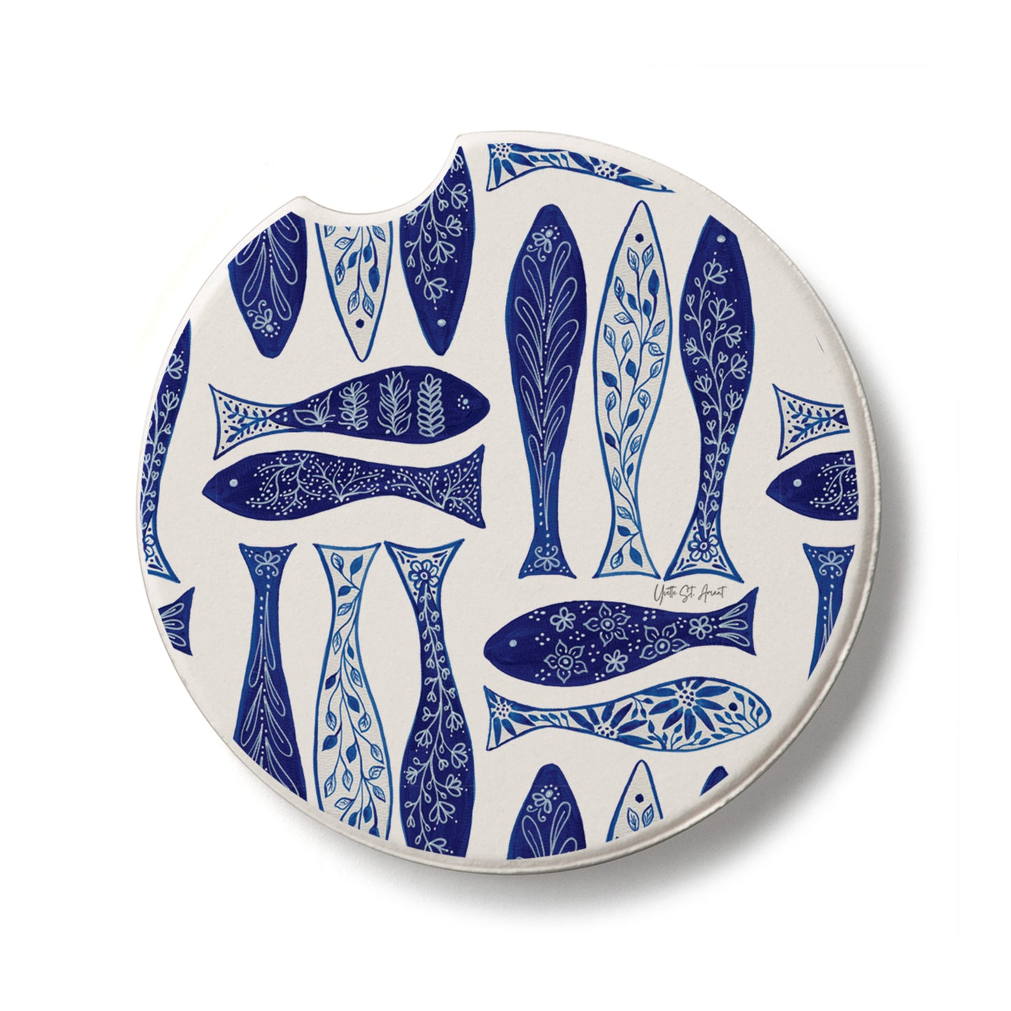 CAR COASTER CHINOISERIE FISH
