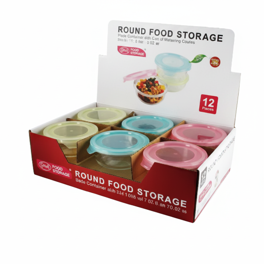 STORAGE CONTAINER GLASS ROUND 13.5 OZ