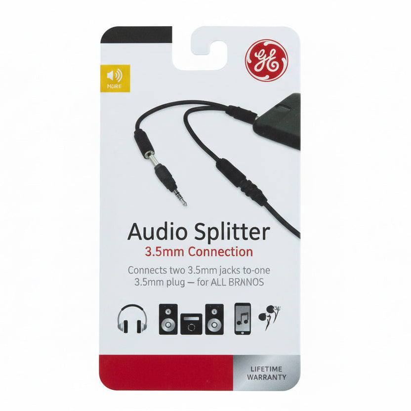AUDIO SPLITTER 2- WAY BLACK 3.5MM