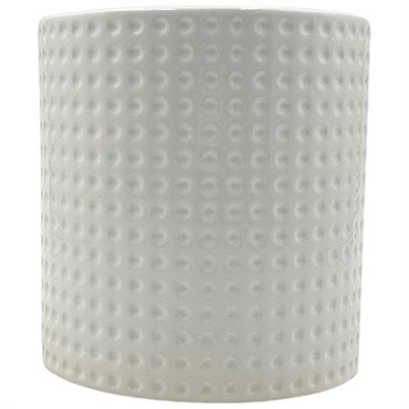 M CARR CERAMIC POT WHITE DOTS 6"