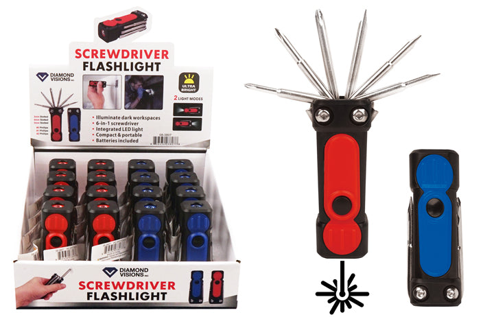 SCREWDRIVER FLASHLIGHT 6 IN 1