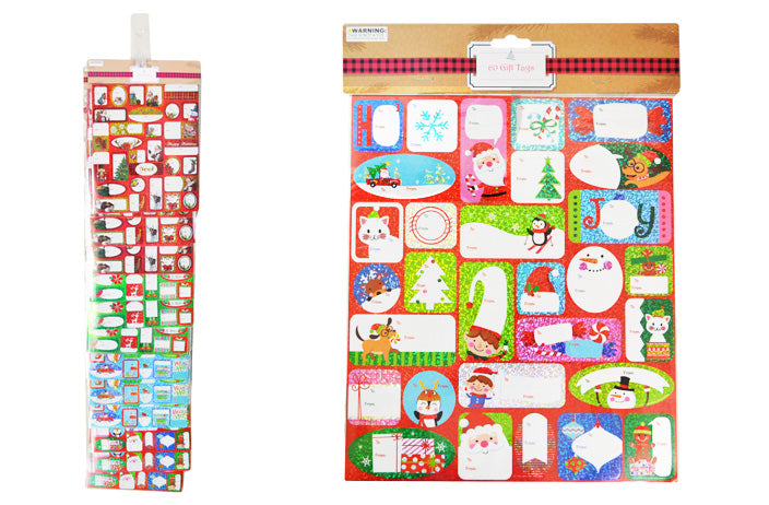 CHRISTMAS GIFT TAGS 60CT