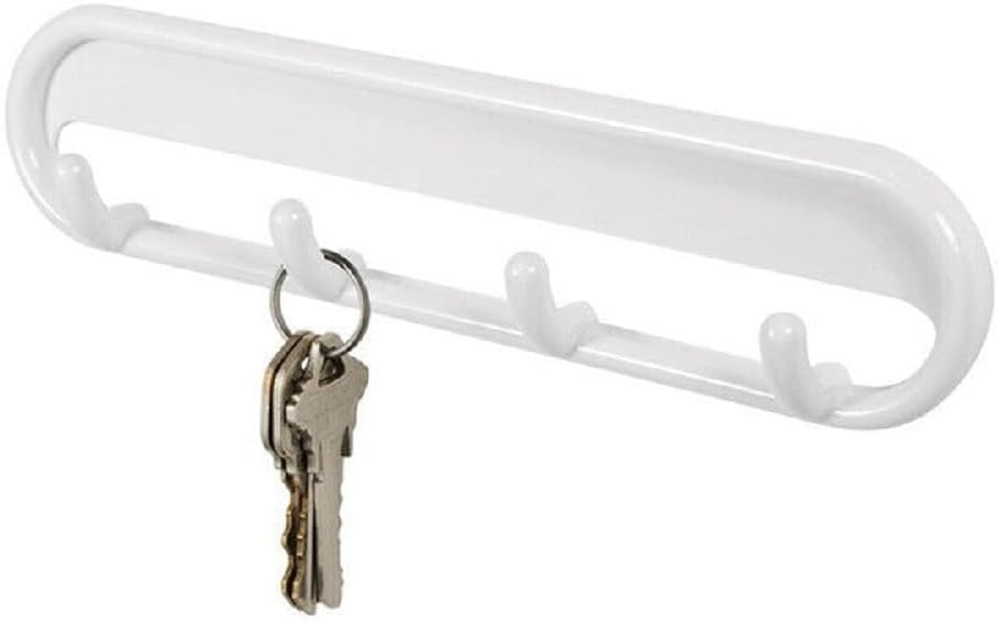 4 HOOK KEY RACK WHITE