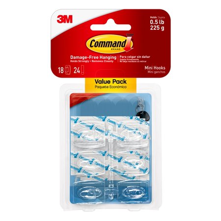 COMMAND MINI HOOKS .5# VP 18HKS
