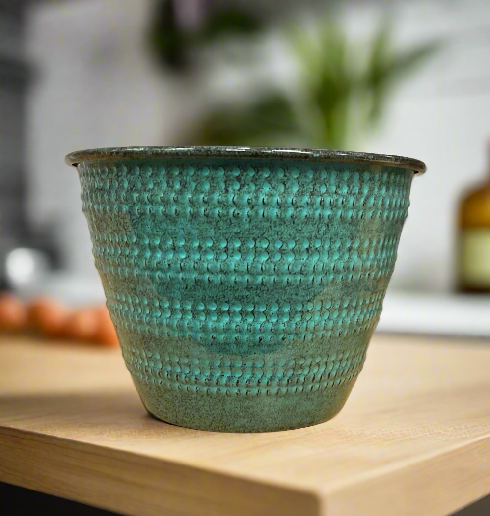 6" COBBLESTONE PLANTER SEAFOAM