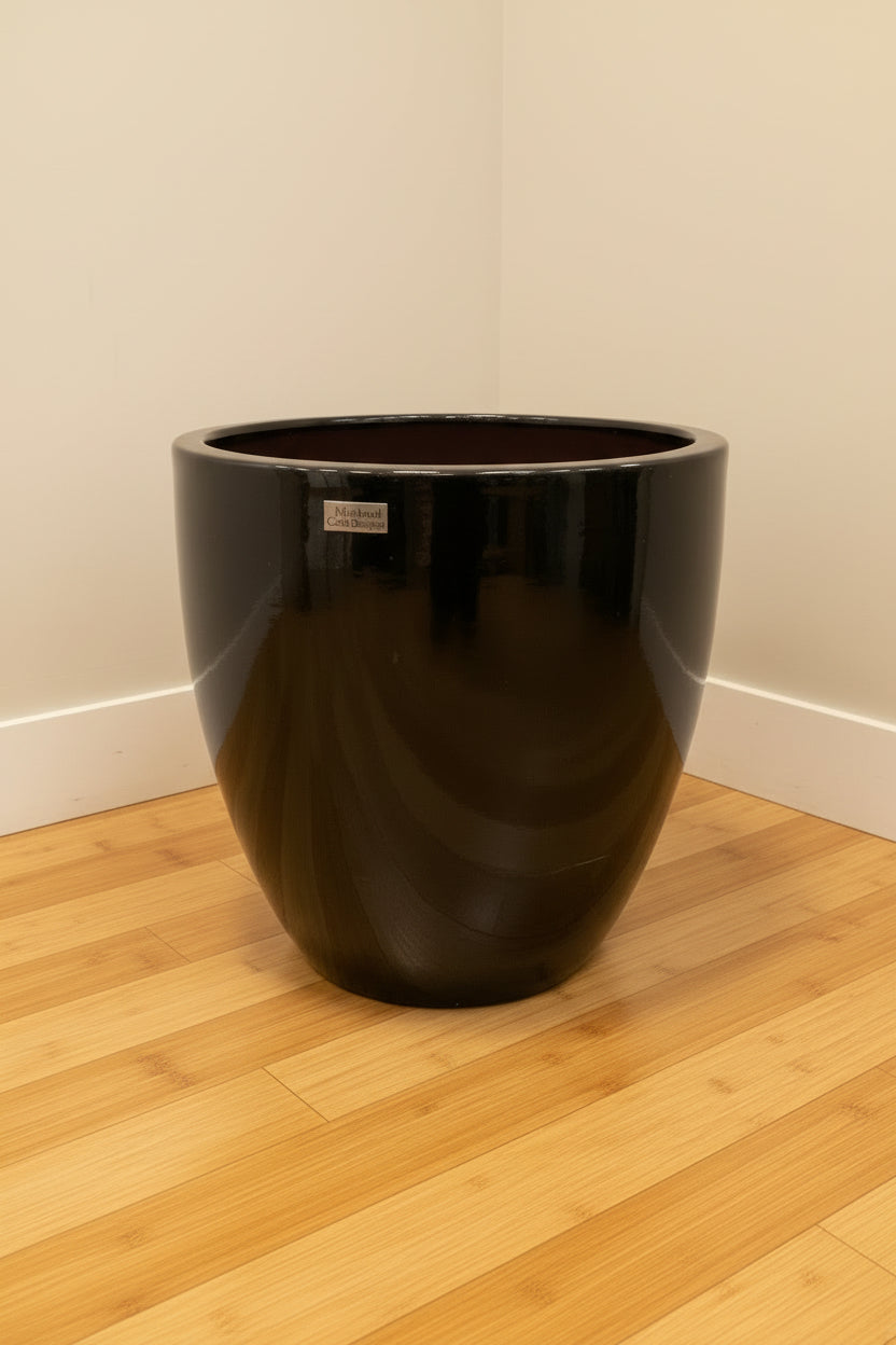 EGG PLANTER 14.2" GLOSSY BLACK