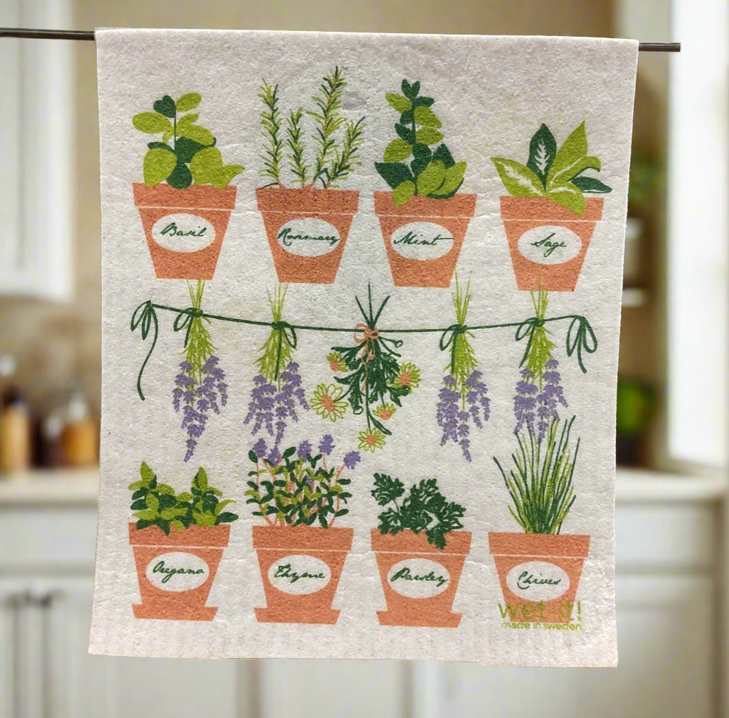 SWEDISH DISHCLOTH HERB POTS