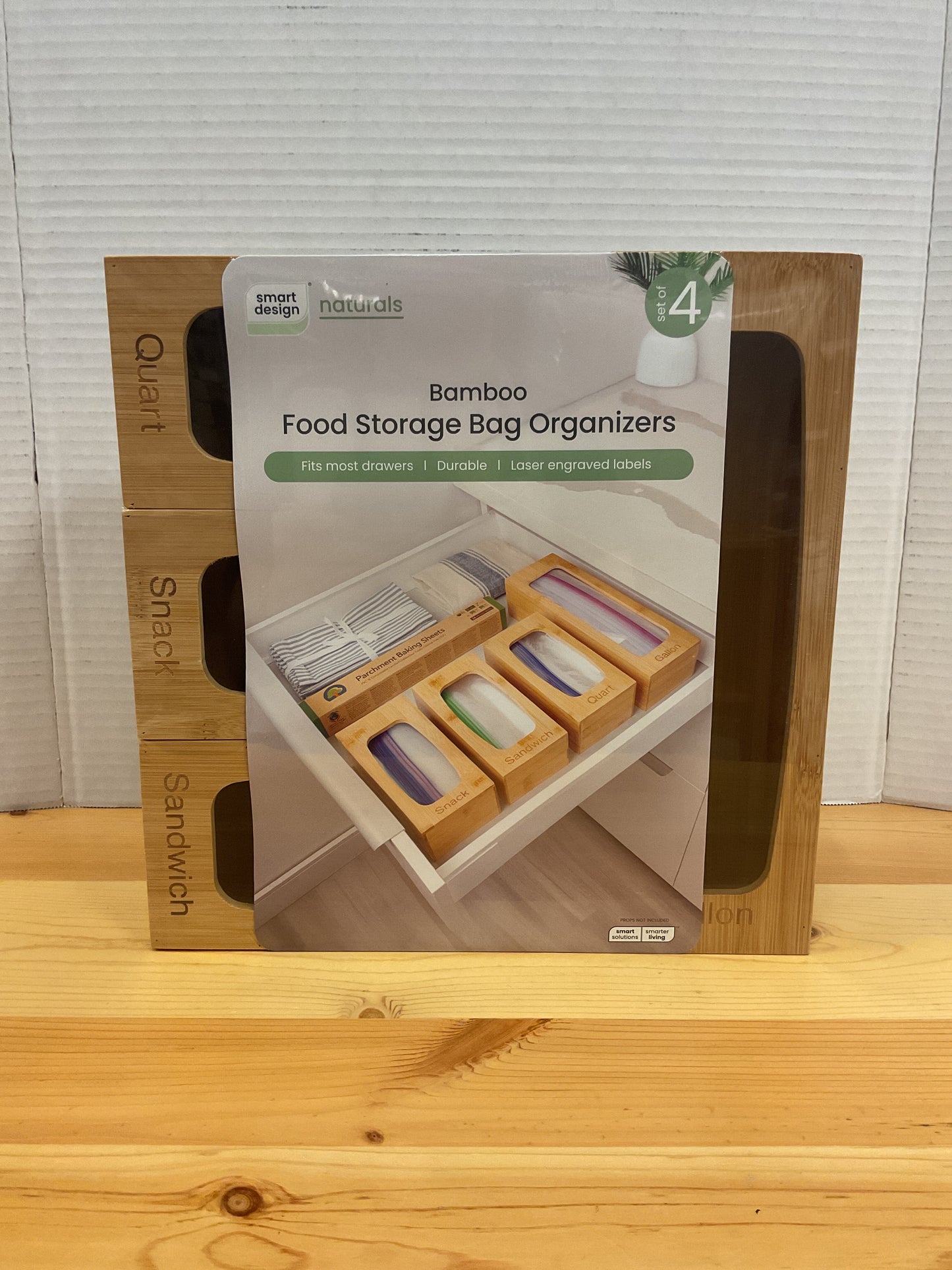 BAMBOO STORAGE BAG ORGANIZER SET/4