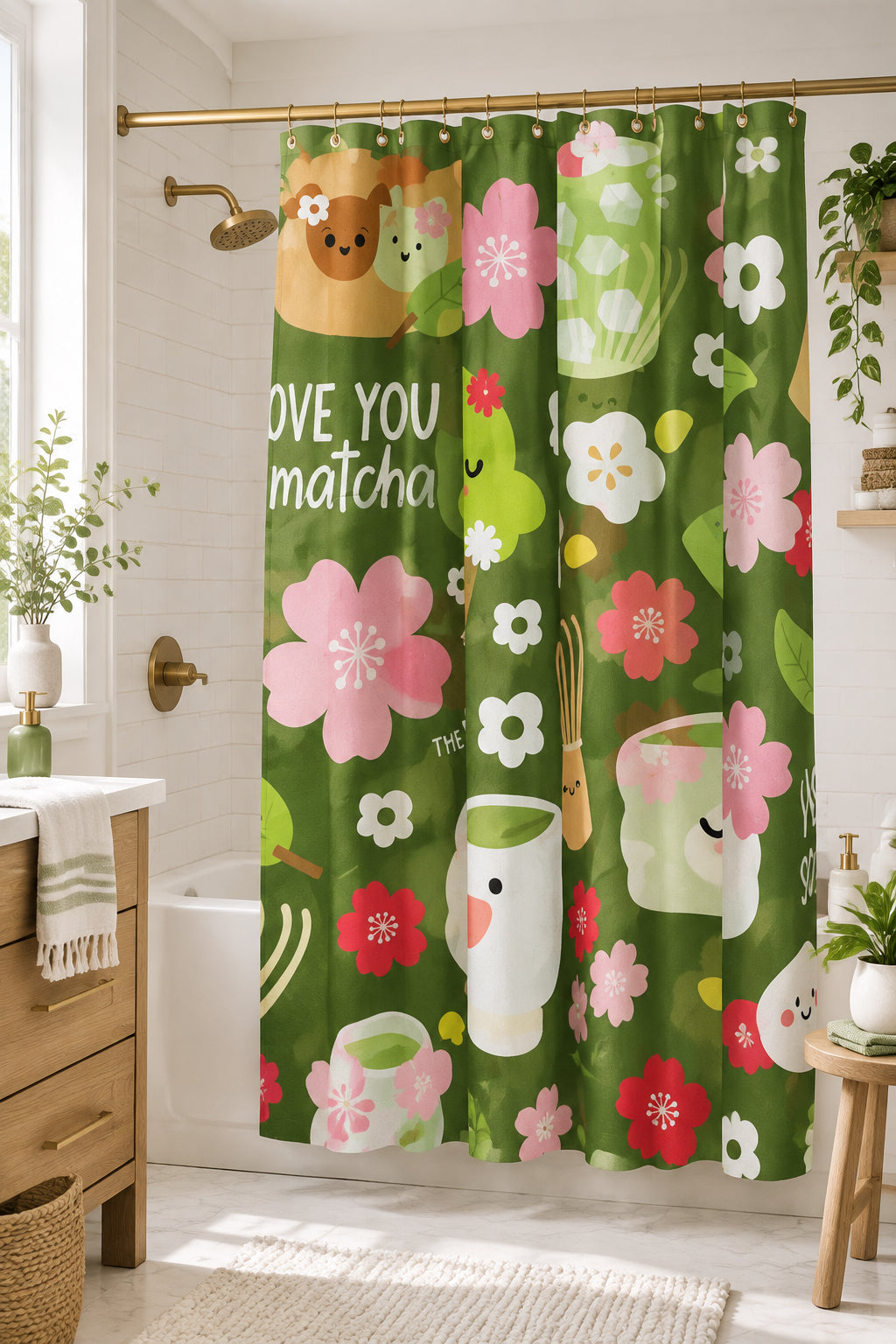 EDEN SHOWER CURTAIN I LOVE YOU SO MATCHA