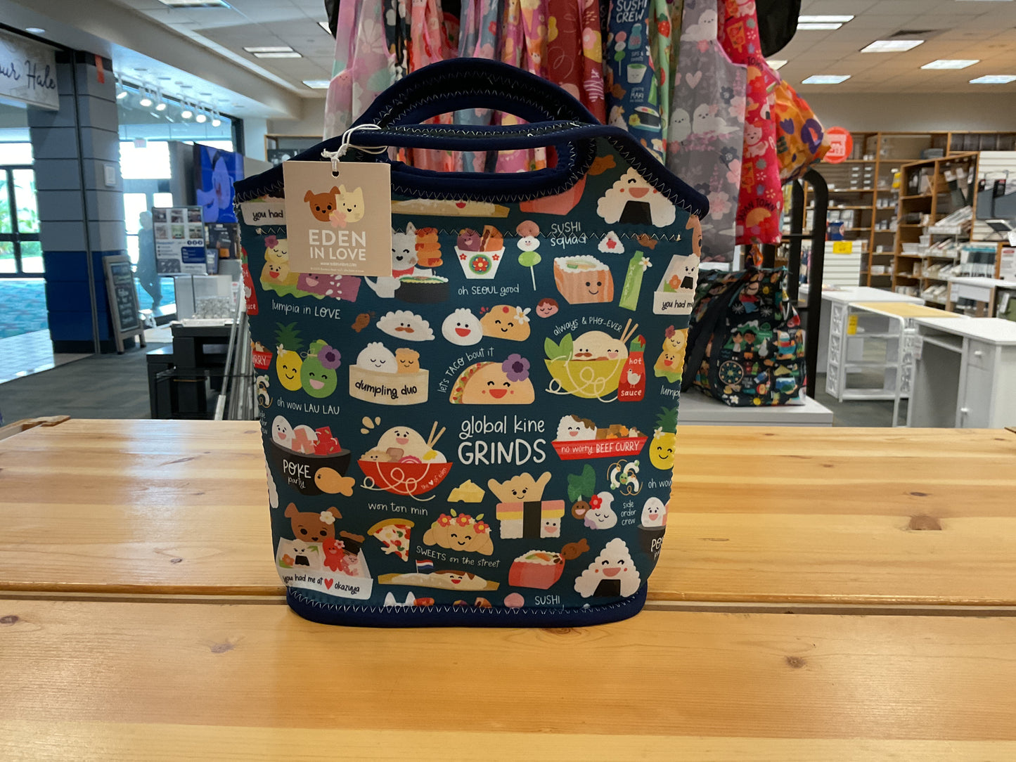 EDEN TALL LUNCH BAG GLOBAL KINE GRINDS NAVY