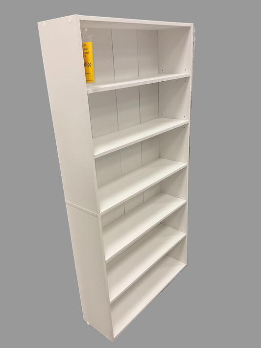 6 TIER BOOKSHELF WHITE 9.5"X31.5"X63.3"