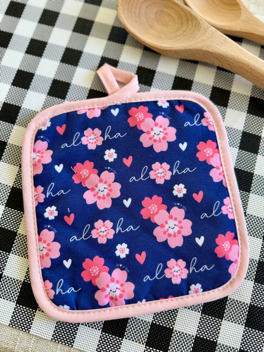 EDEN POT HOLDER ALOHA SAKURA NAVY