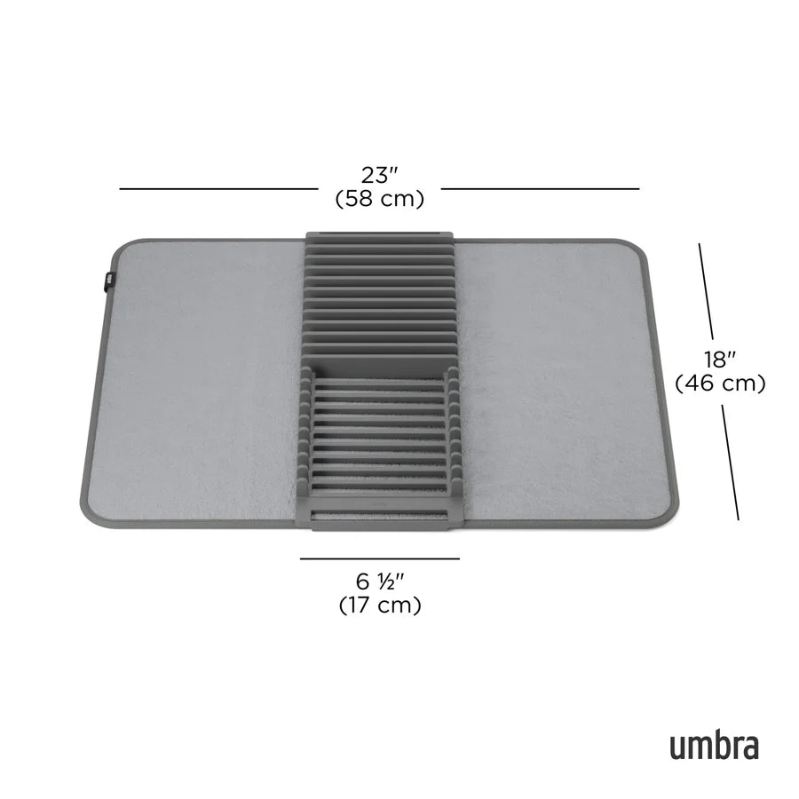 UDRY DISHRACK W/MAT CHARCOAL