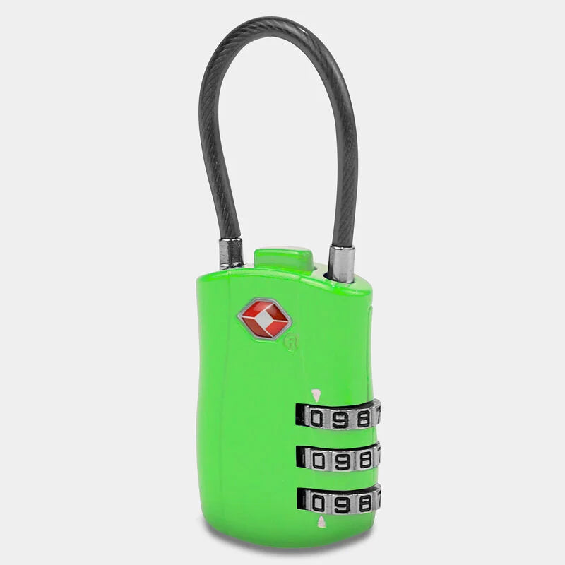 TSA CABLE LOCK NEON GREEN