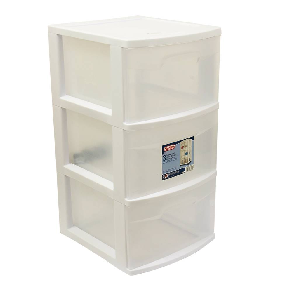3 DRAWER CART WHITE