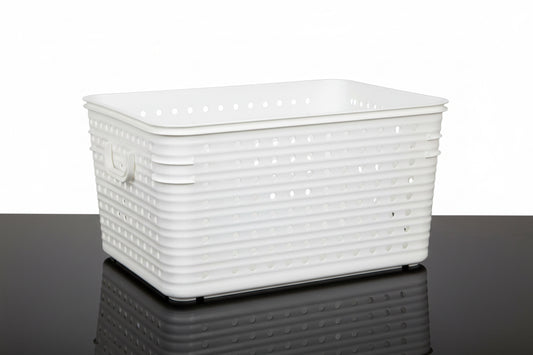LARGE DOT BASKET WHITE