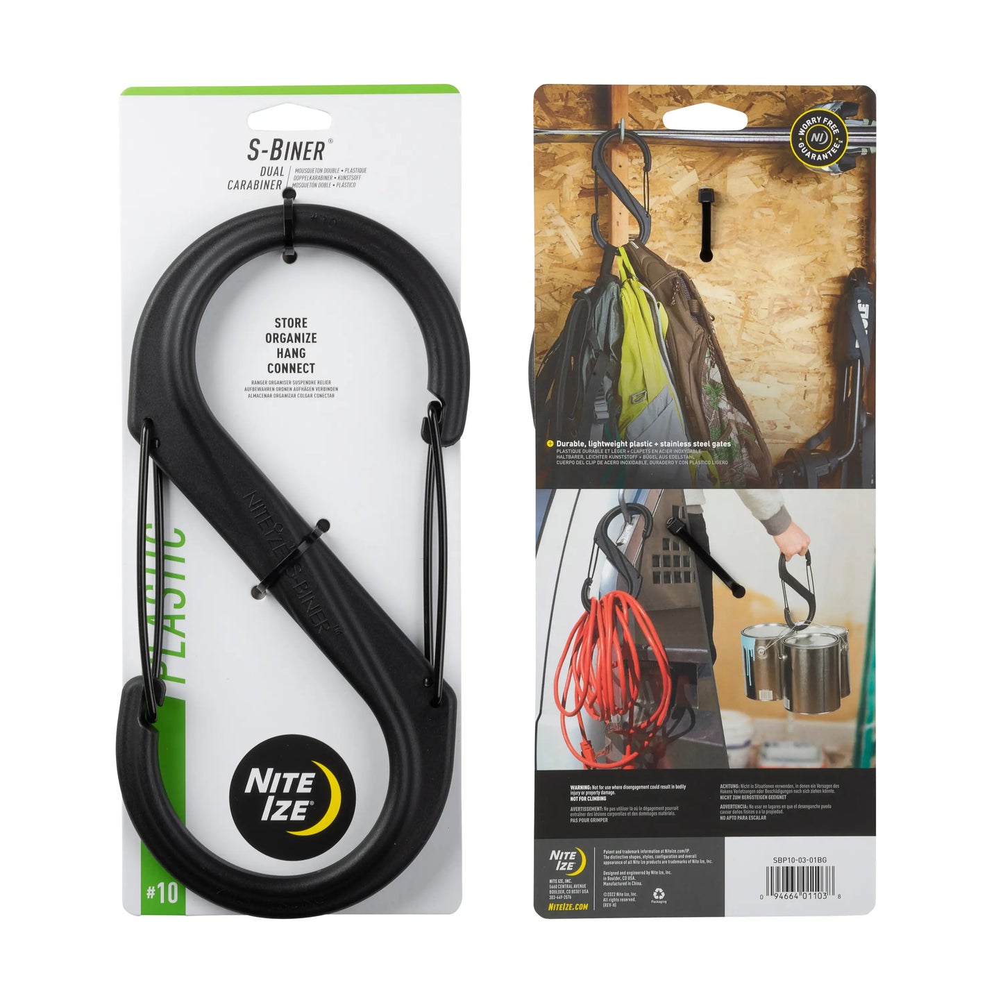 S-BINER PLASTIC #10 BLACK