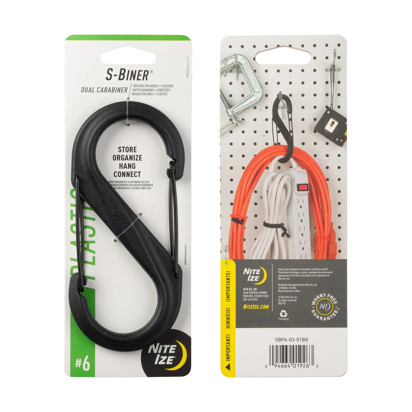 S-BINER PLASTIC #6 BLACK