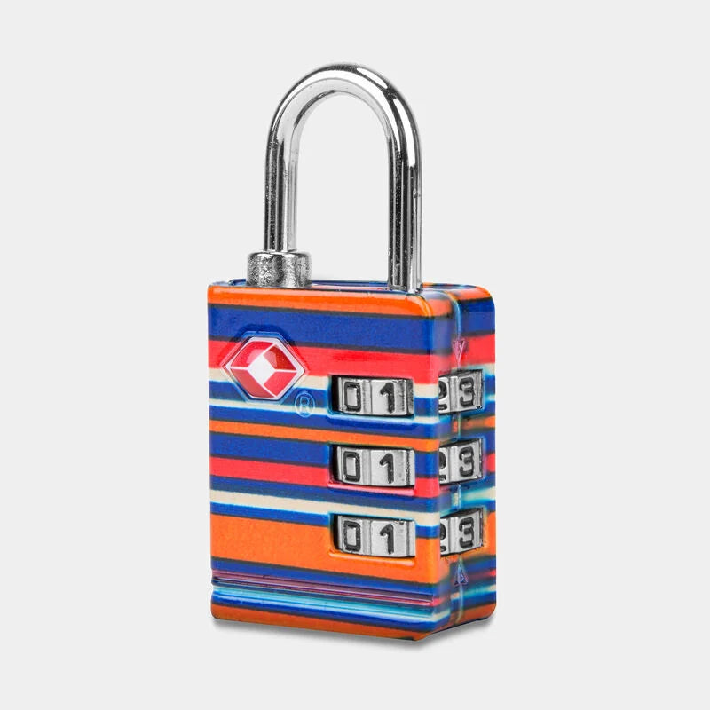 TSA LUGGAGE LOCK CORAL STRIPE