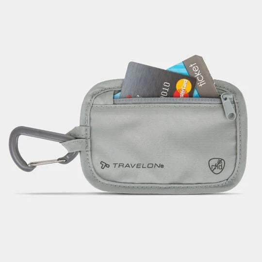 RFID BLOCK CLIP STASH POUCH GRAY